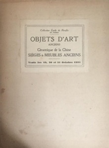 p Collection Emile de Ricqles p p Faiences et Porcelaines anciennes p p Ouvrages sur la Ceramique p p p p Collection Emile de Ricqles p p i 2e vente i p p Objets d Art anciens p p Ceramique de la Chine p p Sieges meubles anciens p p 1931 p p Pape Edouard expert p