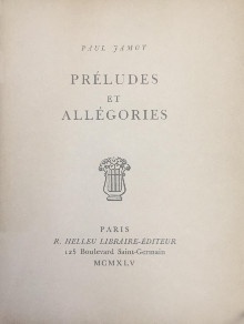  p Preludes p p et p p Allegories p p Jamot Paul p 