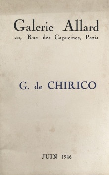 p G de Chirico p p Galerie Allard p p Paris 1946 p