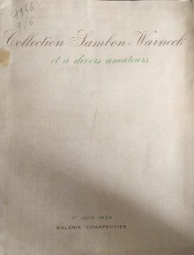 p Collection b Sambon Warneck b p p i et a divers amateurs i p p Tableaux anciens p p Haute curiosite p p Tableaux modernes p p Paris 1956 p p br p