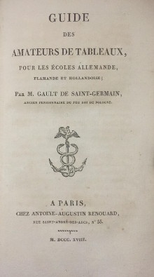  p Guide des amateurs de tableaux pour les Ecoles allemande flamande et hollandoise p p Gault de Saint Germain p 