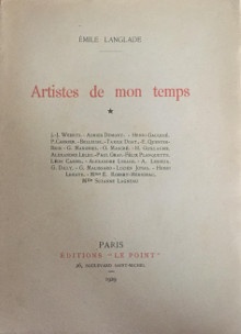 p Artistes de mon temps tome I p Langlade Emile