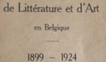 Belgique   25 ans Littérature et Art
