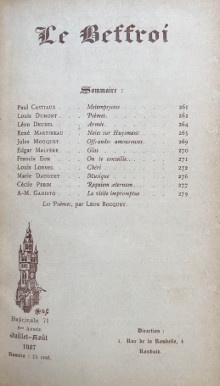  p Le Beffroi p p 1907 1908 p p Bocquet Leon dir p 