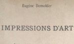 Demolder Eugène   Impressions d'art