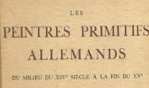 Primitifs allemands   Curt Glaser