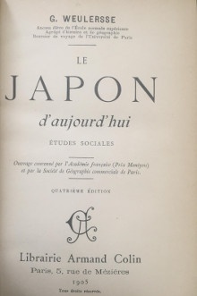 p Le Japon d aujourd hui p p i Etudes sociales i p p Weulersse G p
