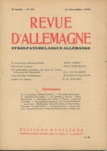 p Revue d Allemagne et des pays de langue allemande n 62 decembre 1932 p p Collectif p 