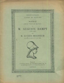  p Notice sur la vie et les travaux de M Dampt 1856 1945 par M Lucien Brasseur lue dans la seance du 6 avril 1949 p p Brasseur Lucien p 