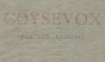 Coysevox   Luc Benoist broché sans envoi