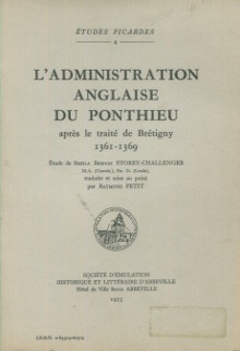 p L administration anglaise du Ponthieu apres le traite de Bretigny 1361 1369 p p Storey Challenger Sheila Bredon p