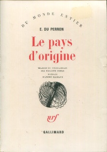 p Le pays d origine p p Du Perron Eddy p