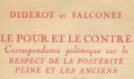Diderot et Falconet   yves benot