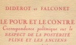 Diderot et Falconet   yves benot