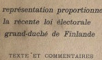 Finlande   loi électoral Grand Duché   Jean Deck