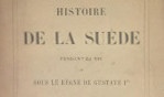 Suède   au 16e siècle   A. de Flaux