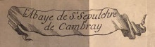 p l Abbaye de St Sepulchre p p de b Cambray b p p Gravure p