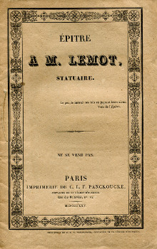 Epitre a M Lemot statuaire anonyme Florimond Levol