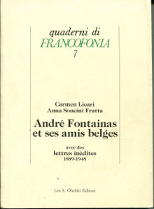 Andre Fontainas et ses amis belges avec des lettres inedites 1889 1948 Licari Carmen et Soncini Fratta Anna