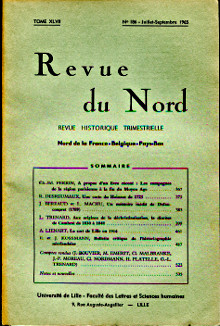 Revue du Nord Nord de la France Belgique Pays Bas Tome XLIX n 194 Juillet Septembre 1967 collectif