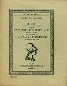 Reception de Lord Clark of Saltwood Academie des Beaux Arts 8 mai 1974 Charles Kunstler et Kenneth Clark