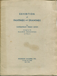 Exhibitions of Paintings and Drawings by Contemporary French Artists Arranged by the Galerie Zborowksi of Paris Bourgeois Stephan