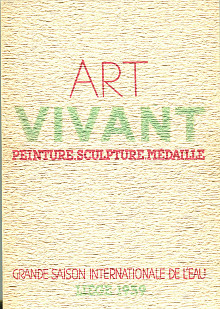 Art vivant Liege 1939 Grande saison internationale de l eau br Peinture Sculpture Medaille Gilbert Marthe dir