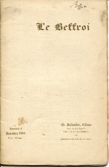  em Le Beffroi em Art Litterature modernes Novembre 1900 Bocquet Leon dir 
